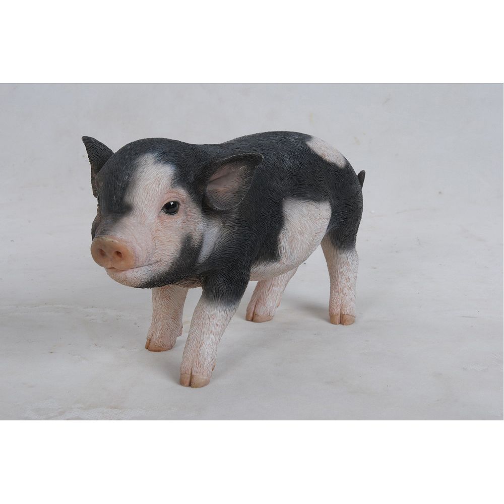 HiLine Gift Dark Brown Baby Pig Standing Statue The Home Depot Canada