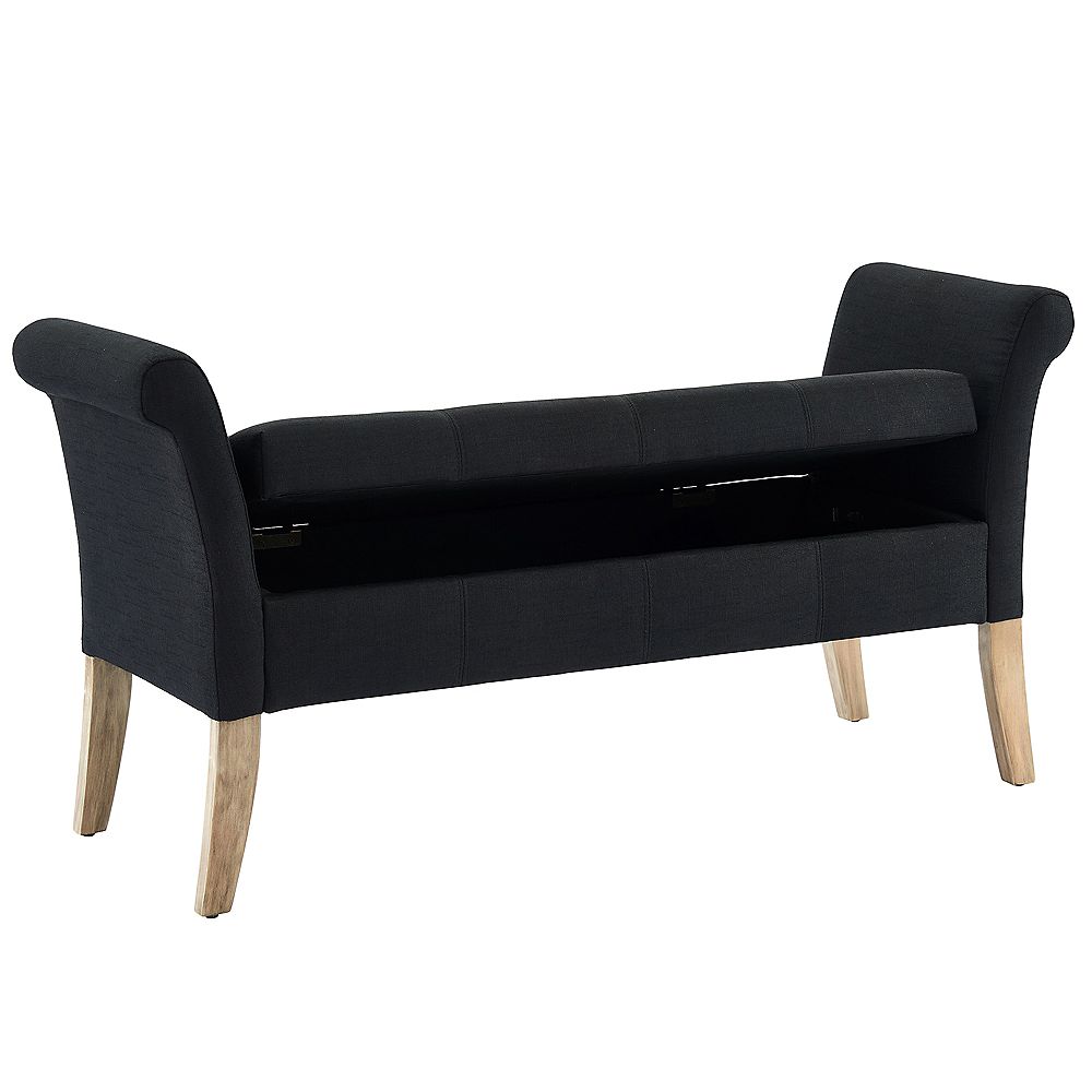 WHI Audrey Storage Bench, Black The Home Depot Canada