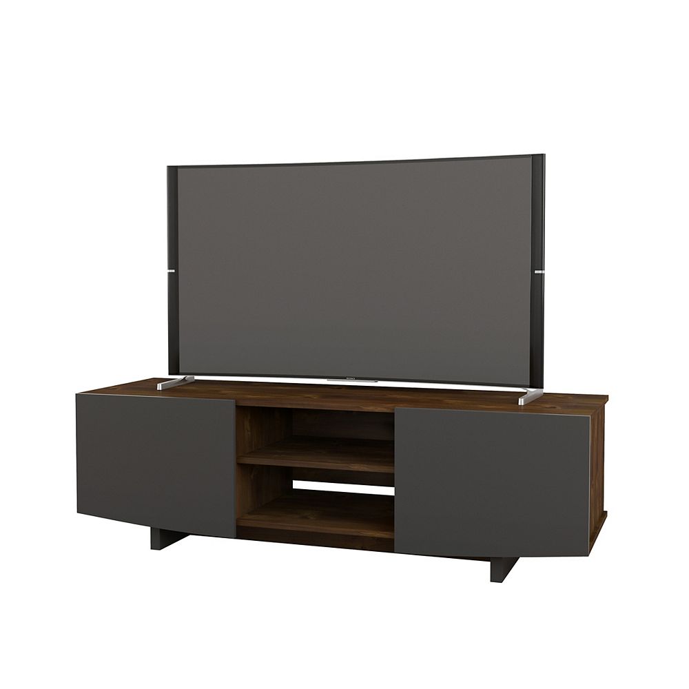 Nexera Helix 60inch TV Stand in Truffle and Charocal The Home Depot
