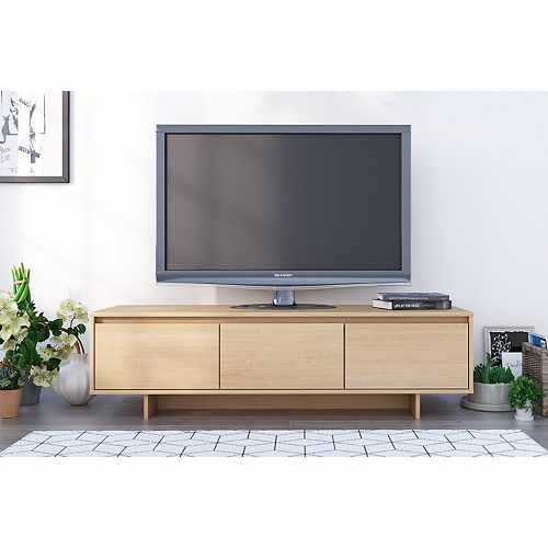 Rustik 60 inch TV Stand, Natural Maple