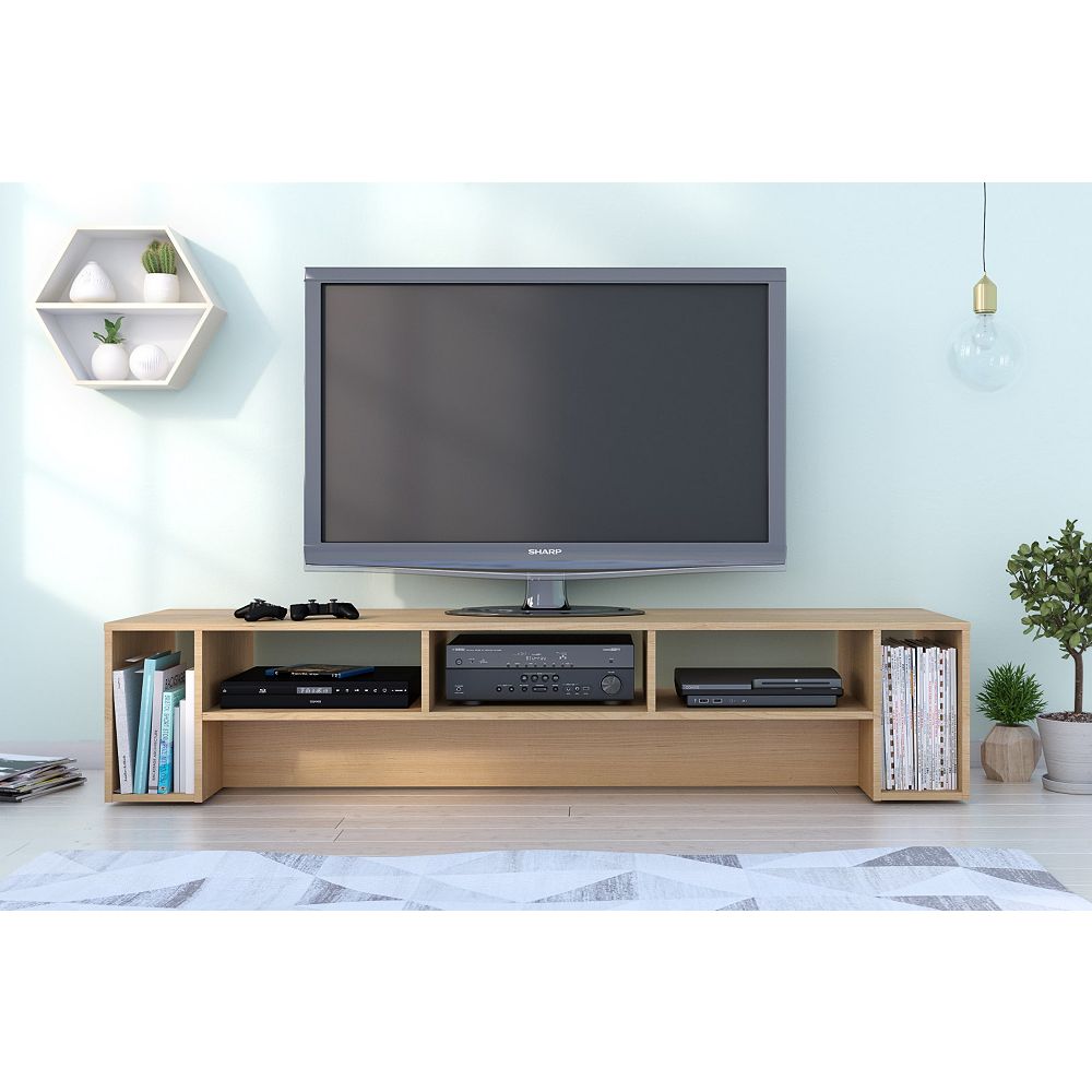 Nexera Rustik 72 inch TV Stand, Natural Maple The Home Depot Canada