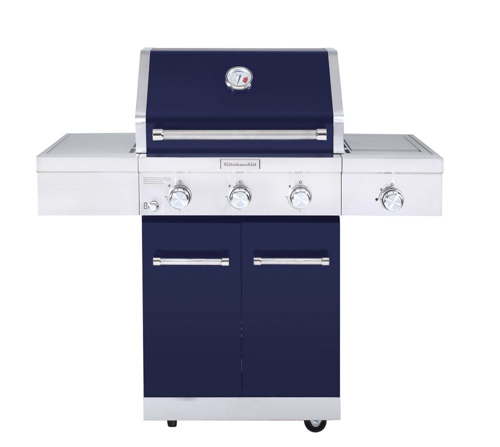 KitchenAid 3 Burner Propane Gas BBQ Grill In Blue With Ceramic Infrared   P 1001209796 