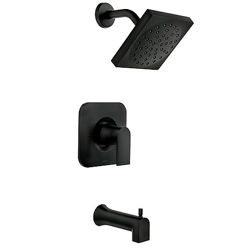 Genta Single-Handle 1-Spray Tub and Shower Faucet in Matte Black (Valve Included)