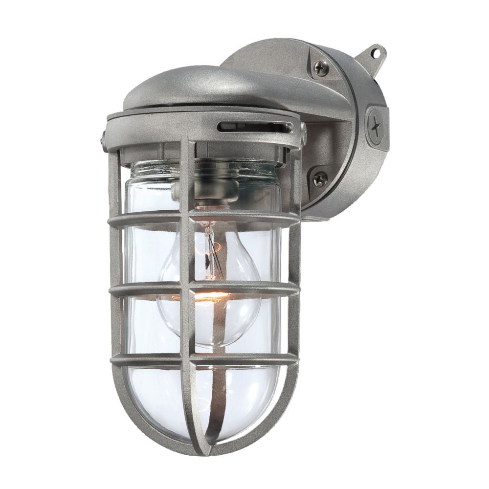 Eurofase Outdoor Industrial Wall Mount Lighting Fixture in Satin Nickel