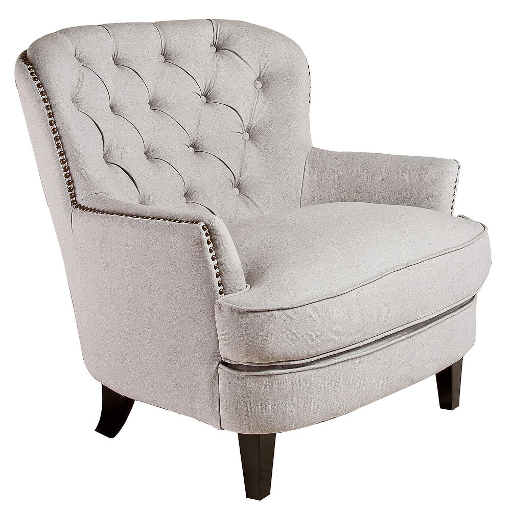 Great Deal Furniture Tary Tufted Fabric Club Chair The Home Depot Canada