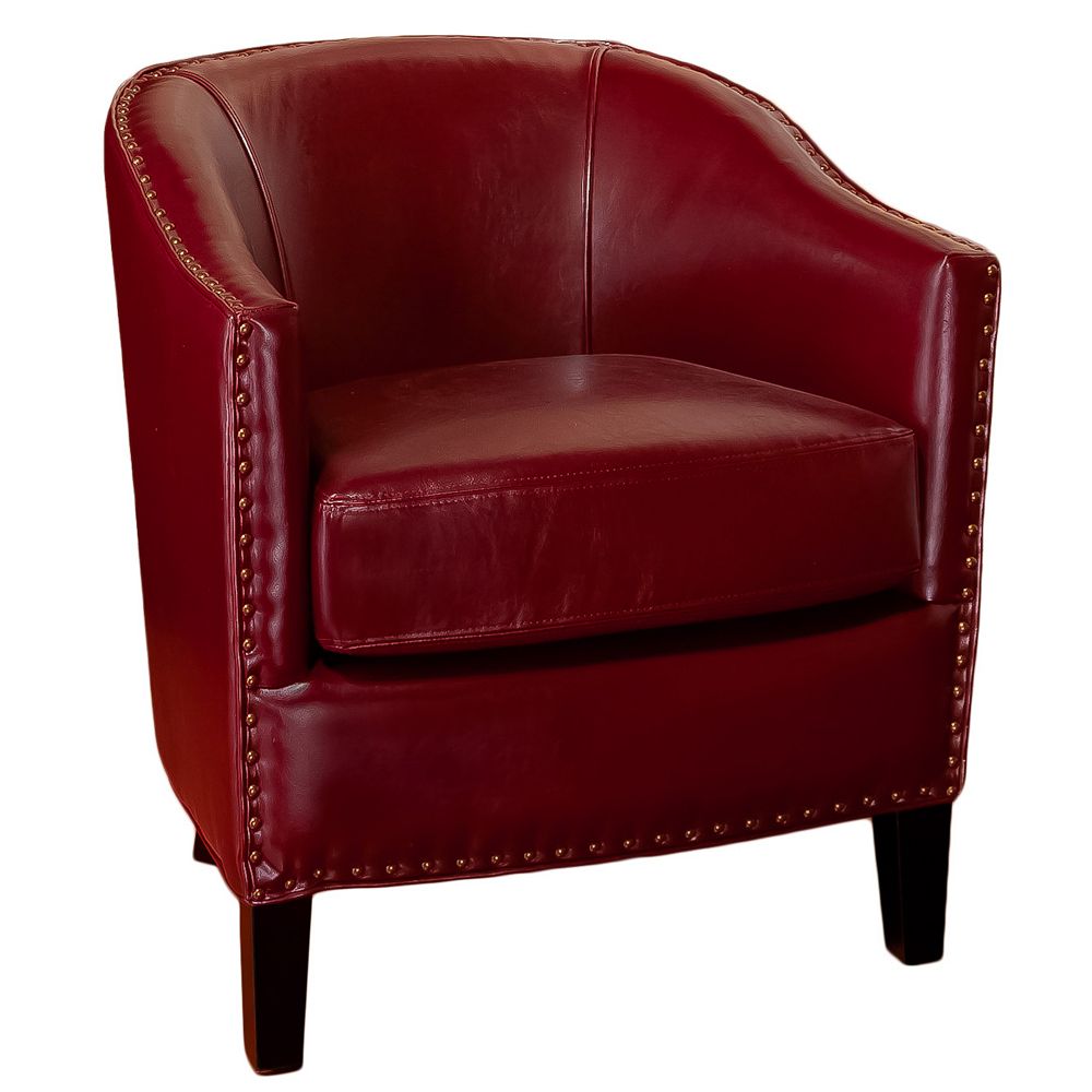 Great Deal Furniture Austin Oxblood Red Leather Club Chair The Home