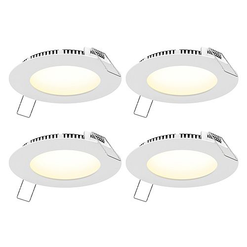 4-inch Round White Panel CCT LED Recessed Lights (4-Pack)