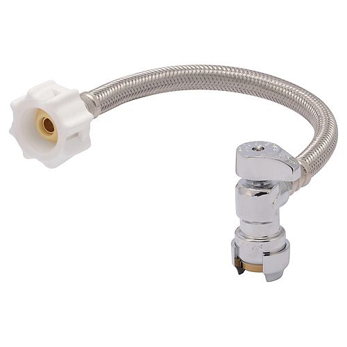 Click Seal 1/2 inch x 7/8 inch x 12 inch Push-to-Connect Angle Stop Toilet Connector