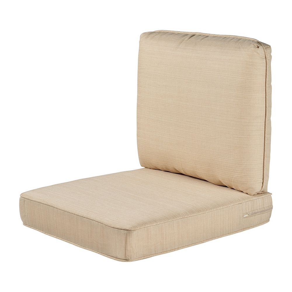 Unbranded Spring Haven Beige Replacement 2Piece Outdoor Deep Seating Chair Cushion Set The