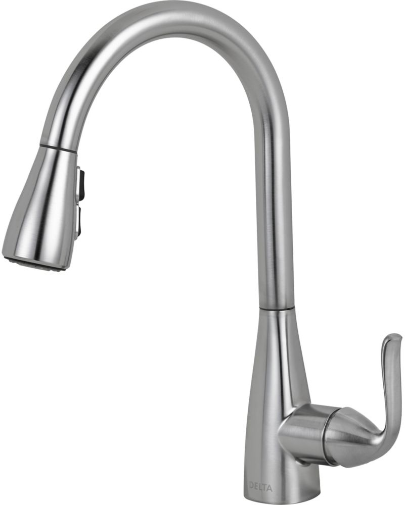 Delta Grenville Single Handle Pull Down Kitchen Faucet Stainless   P 1001213452 