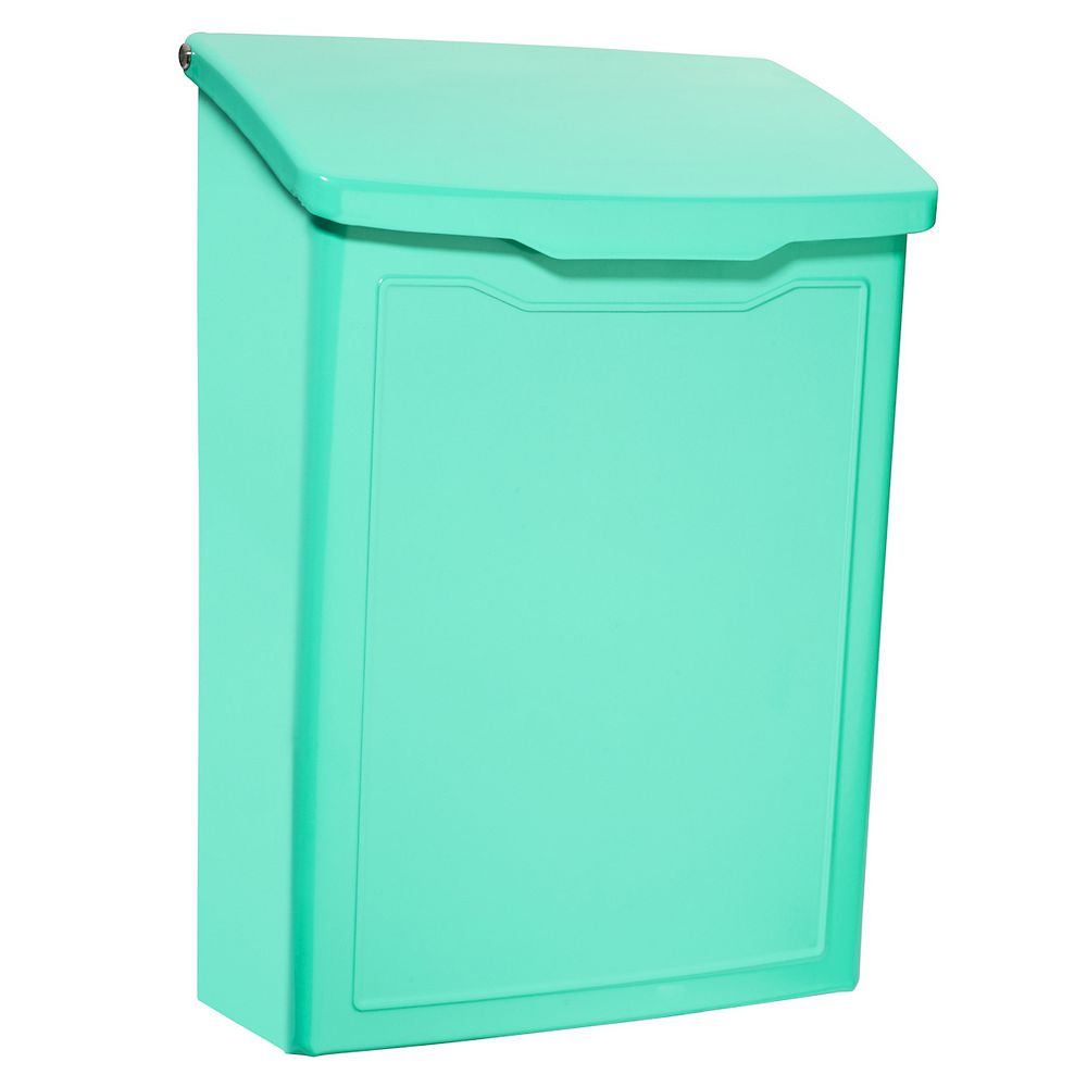 Architectural Mailboxes Marina Wall Mount Mailbox Aqua The Home Depot