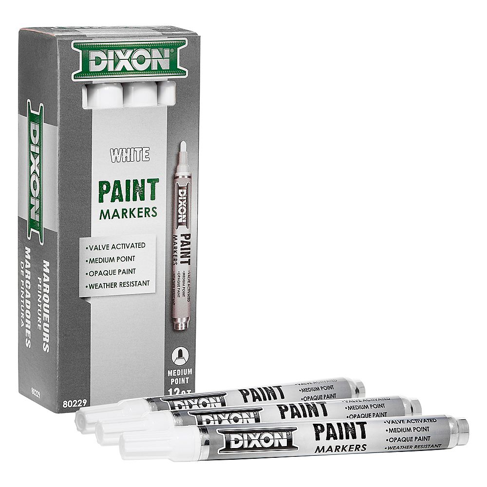 Dixon Paint Marker Valve Action Medium Tip White The Home Depot