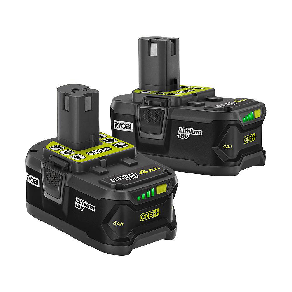 RYOBI 18V ONE+ LithiumIon 4.0 Ah High Capacity Battery (2Pack) The Home Depot Canada