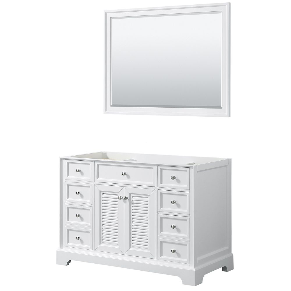 Wyndham Collection Tamara 48 inch Single Bathroom Vanity in White, No