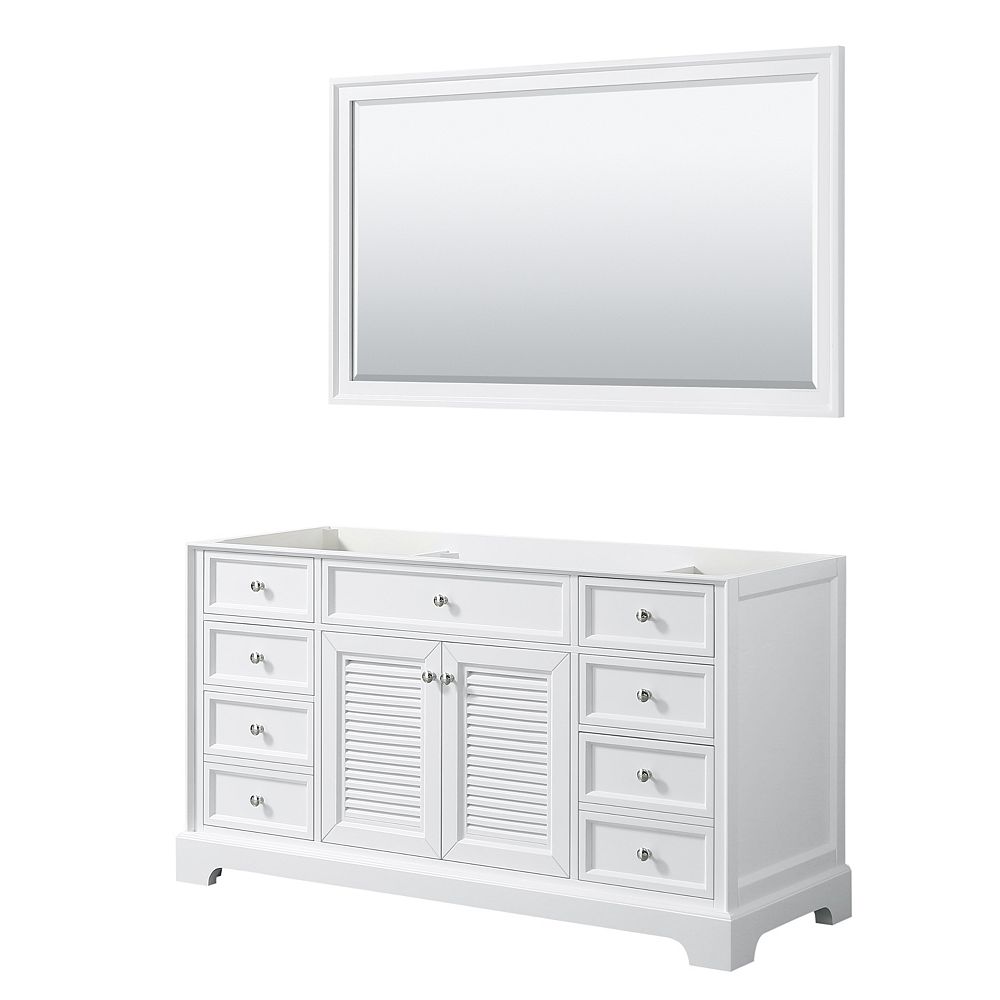 Wyndham Collection Tamara 60 Inch Single Bathroom Vanity In White No Counter No Sink 58 The Home Depot Canada