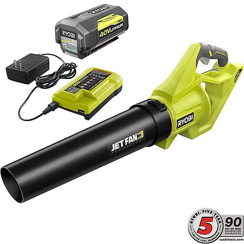 RYOBI 40V Cordless Jet Fan Blower Kit with 4AH Battery & Charger