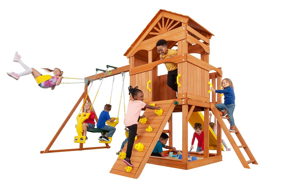 creative cedar designs timber valley wooden playset