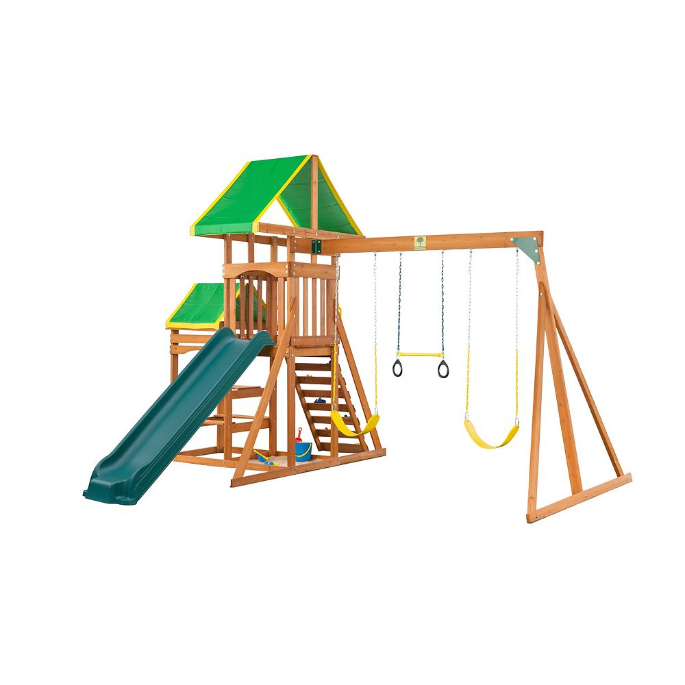 Creative Cedar Designs Woodlands Wooden Playset The Home Depot Canada