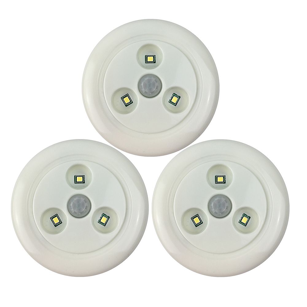 Atron Motion Activated Puck Lights 3 Pack The Home Depot Canada