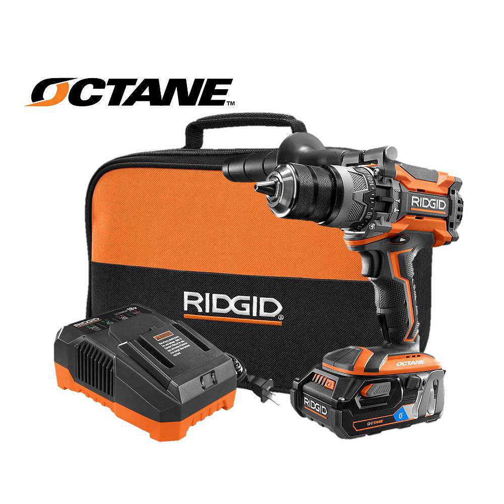 RIDGID 18V OCTANE Brushless 1/2inch Hammer Drill Kit with OCTANE