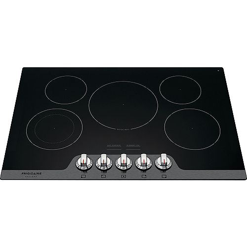 30-inch Radiant Electric Cooktop in Stainless Steel with 5 Elements