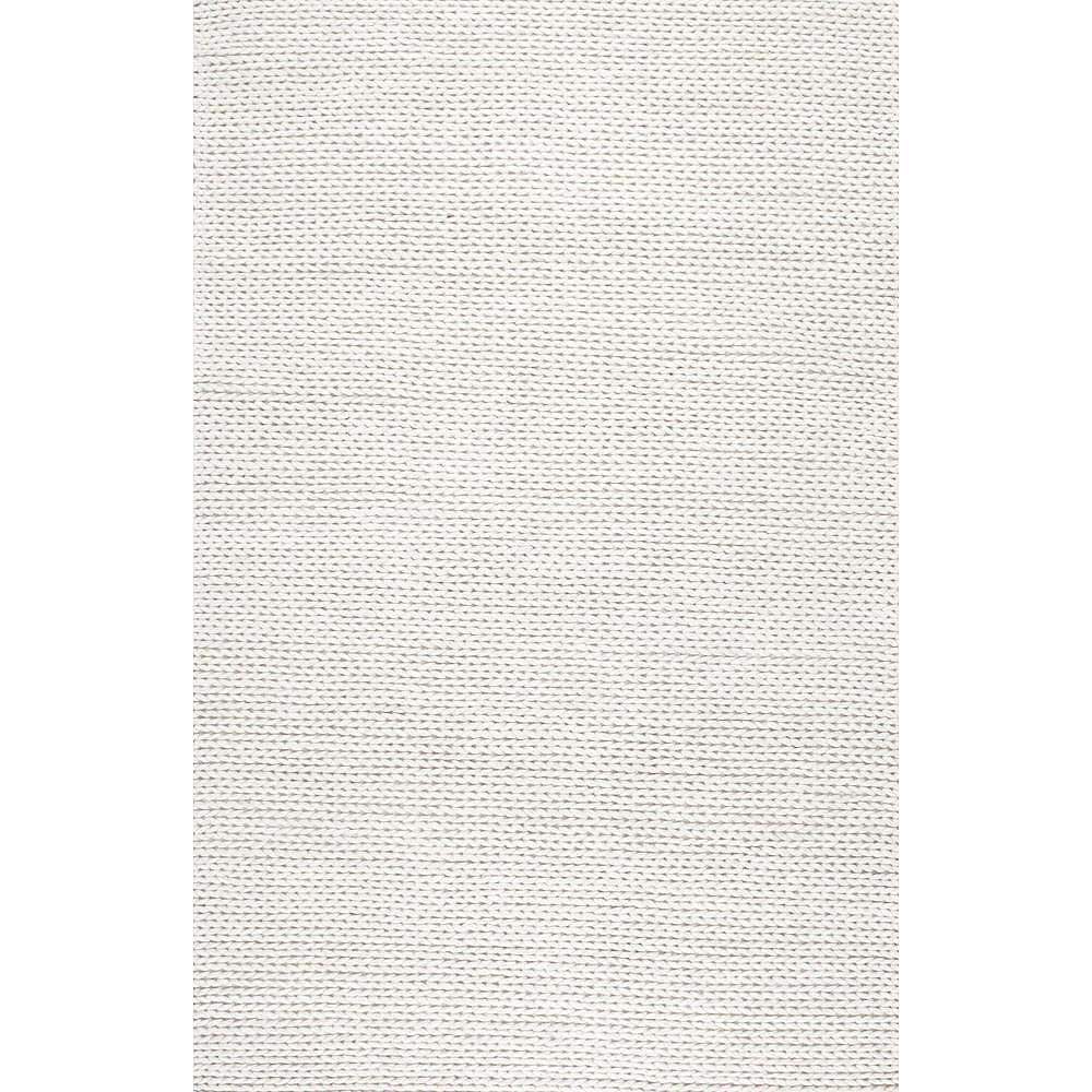 Nuloom Tapis D Interieur Tisse A La Main 9 Pi X 12 Pi Grosse Laine Blanc Casse Home Depot Canada