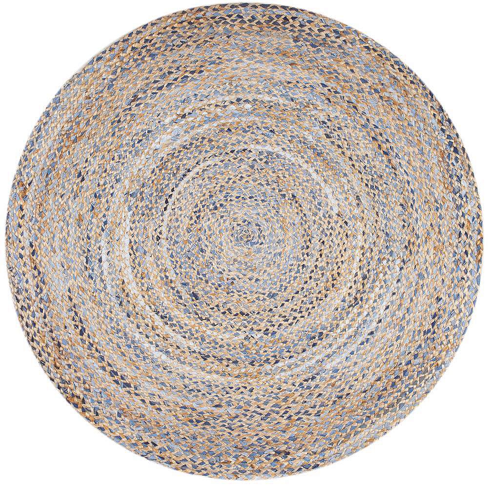 nuLOOM Hand Braided Eliz Jute Blue 8 ft. Indoor Round Rug The Home Depot Canada