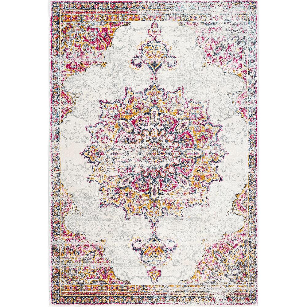 nuLOOM Vintage Medallion Leola Pink 8 ft. x 10 ft. Indoor Area Rug