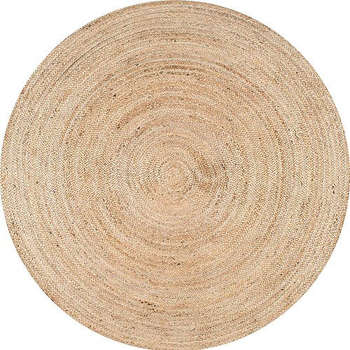 Hand Woven Rigo Jute Rug Natural 6 ft. Indoor Round Rug