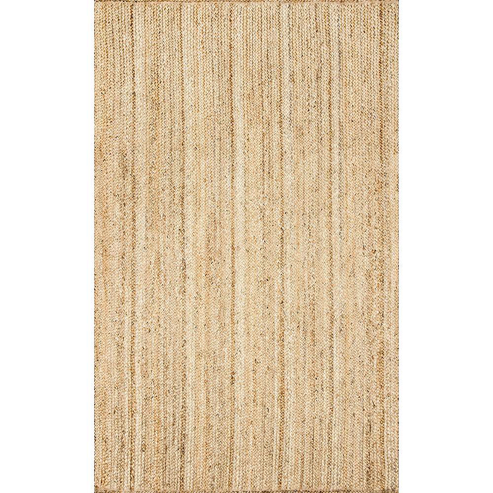 Nuloom Hand Woven Rigo Jute Rug Natural 3 Ft X 5 Ft Indoor Area Rug The Home Depot Canada