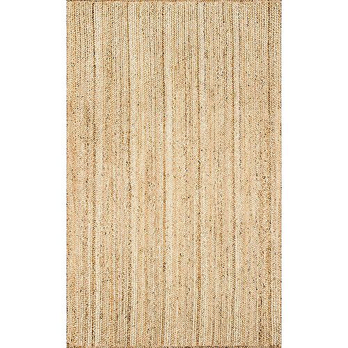 Hand Woven Rigo Jute Rug Natural 4 ft. x 6 ft. Indoor Area Rug