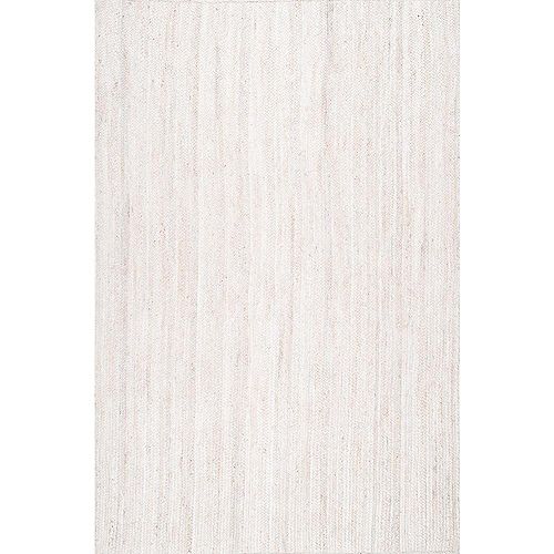 Hand Woven Rigo Jute Off-White 8 ft. x 10 ft. Indoor Area Rug