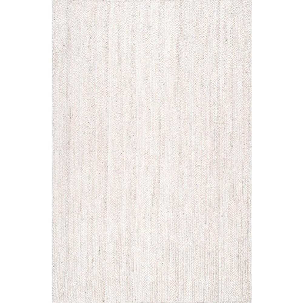 nuLOOM Hand Woven Rigo Jute Rug Off-White 4 ft. x 6 ft. Indoor Area Rug