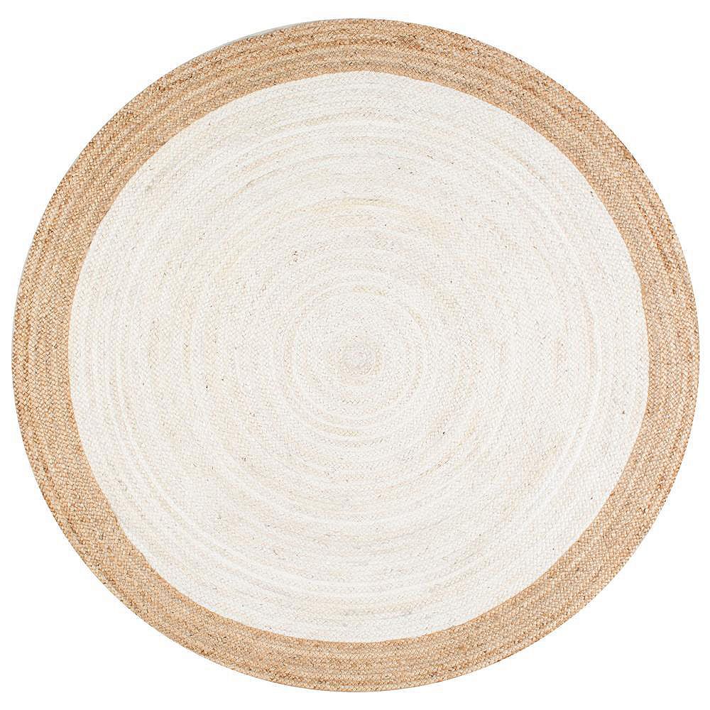 nuLOOM Hand Woven Eleonora White 6 ft. Indoor Round Rug The Home