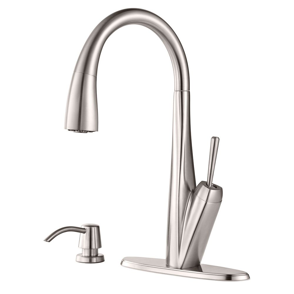 Pfister Zuri Kitchen Pulldown Faucet in Stainless Steel | The Home Home Depot Stainless Steel Faucet