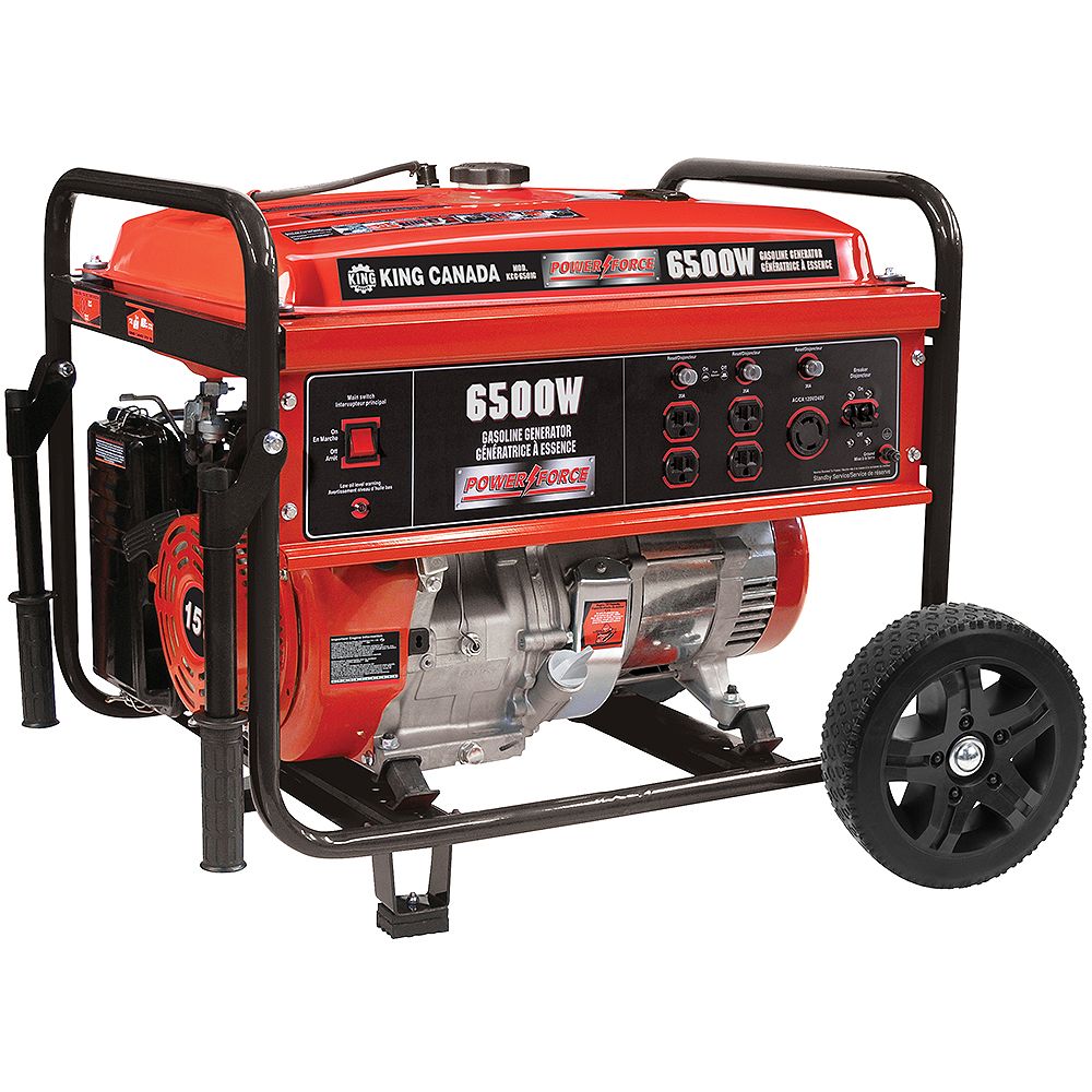 Power Force Gasoline Generator With Wheel Kit 6500 Watt The Home Depot Canada