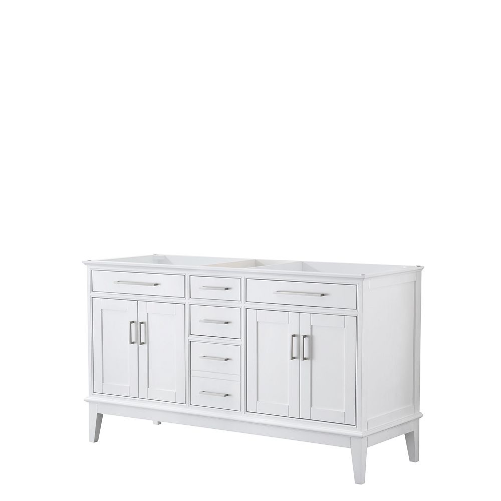 Wyndham Collection Margate 60 Inch Double Vanity In White No Countertop No Sink No Mirr The Home Depot Canada