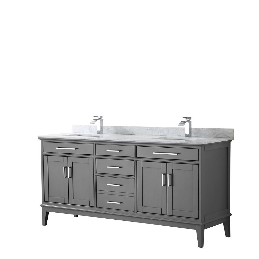 Wyndham Collection Margate 72 Inch Double Vanity In Dark Gray