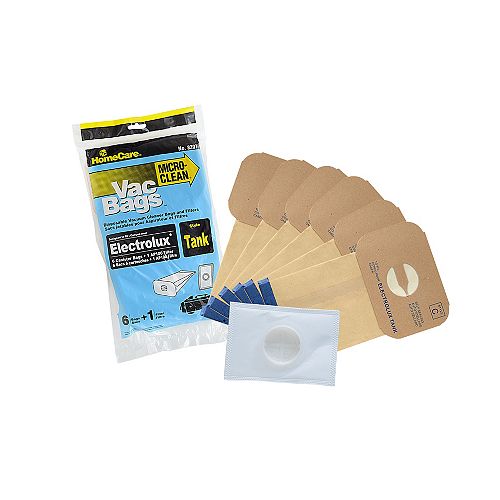 CB Performance Advantage Replacement Vacuum Bags & Filter Electrolux Tank, Style C,EconoPack - 6 Bags+1 Filter