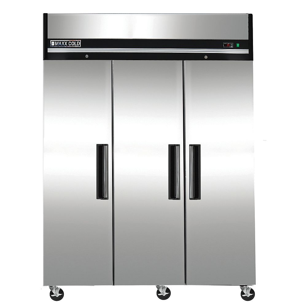 Maxx Cold X Series 72 Cu Ft Triple Door Commercial Reach In Refrigerator The Home Depot Canada