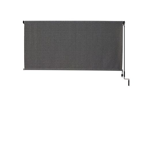 10 ft. x 8 ft. Outdoor Crank Roller Shade with 95% UV Protection in Pewter