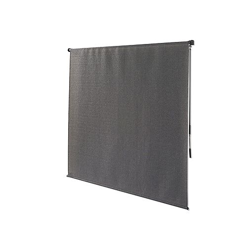 8 ft. x 8 ft. Outdoor Crank Roller Shade with 95% UV Protection in Pewter