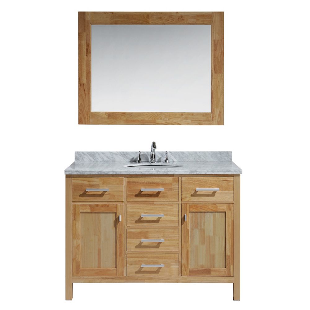 Design Element London 48 Inch Single Vanity In Oak With Matching Mirror The Home Depot Canada 48 Inch Single Vanity In Oak, Design Element Vanity Canada