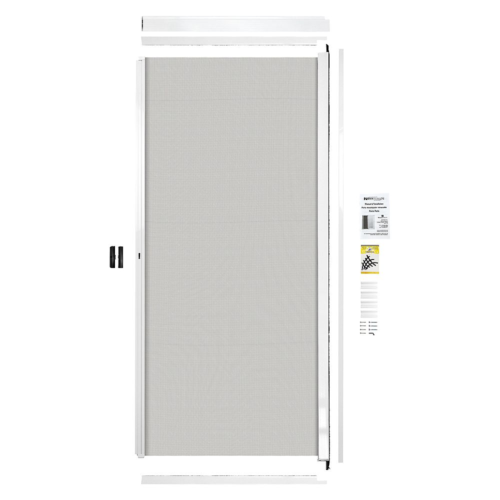 Novascreen Patio Door Retractable Screen White 141 The Home Depot Canada Novascreen Patio Door Retractable, Home Depot Patio Door Screen Repair Kit