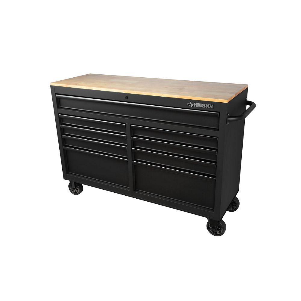 Husky 52inch 9Drawer Mobile Work Center in Textured Black The Home