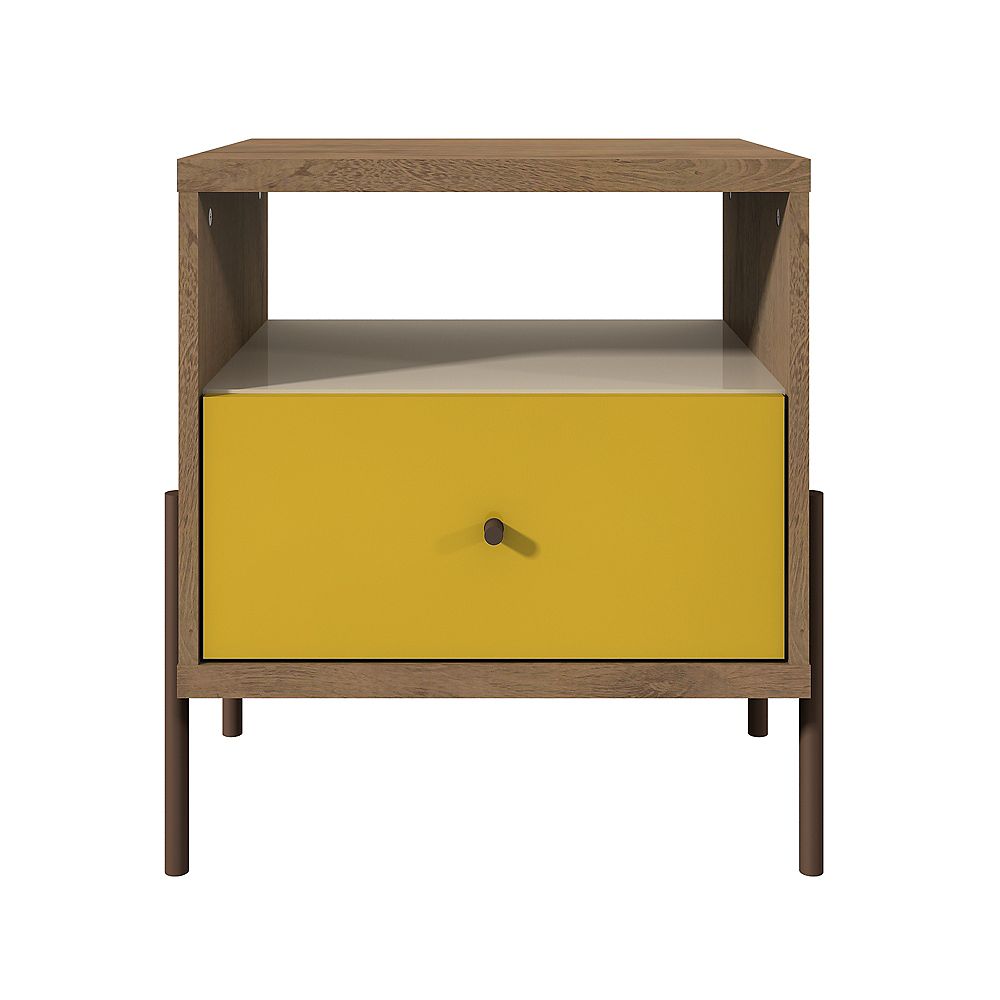 Manhattan Comfort Joy Nightstand in Yellow The Home Depot Canada