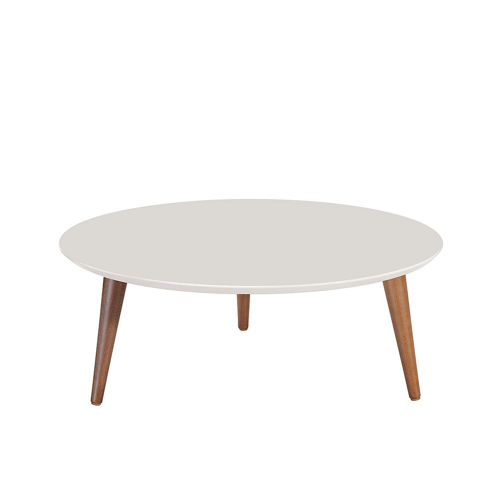 Manhattan Comfort Moore 2362 Round Low Coffee Table In Off White The Home Depot Canada