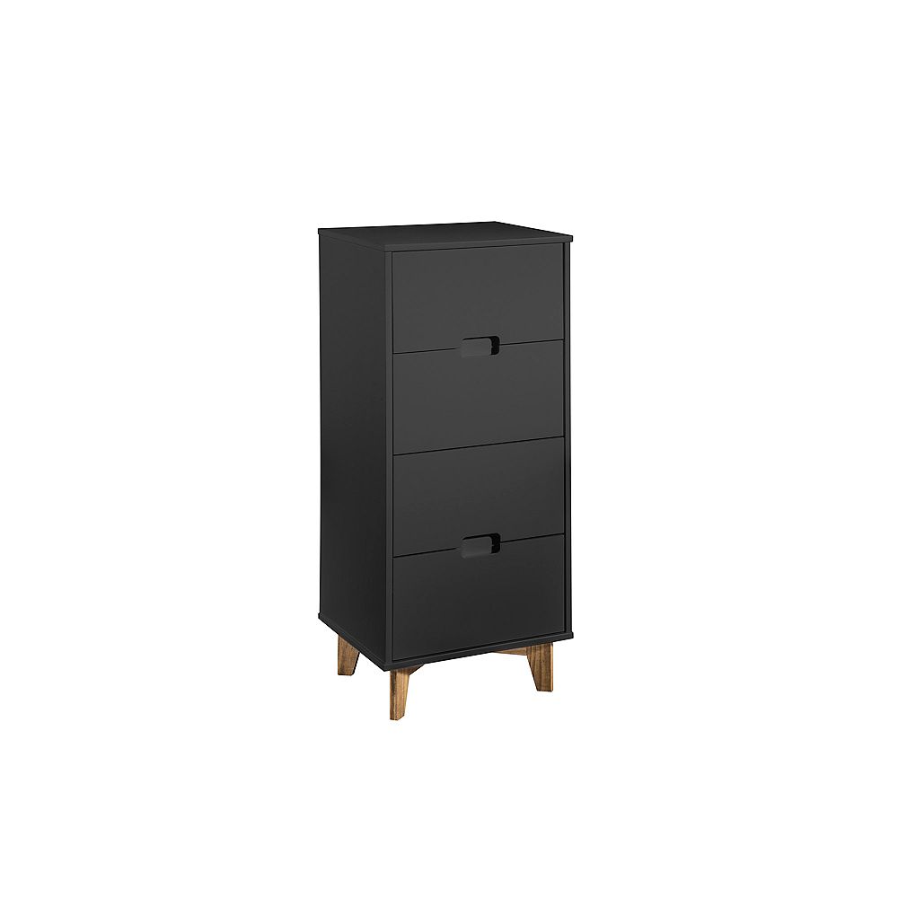 Manhattan Comfort Glenmore 41.14" Tall Dresser in Dark Grey and Natural Wood The Home Depot Canada