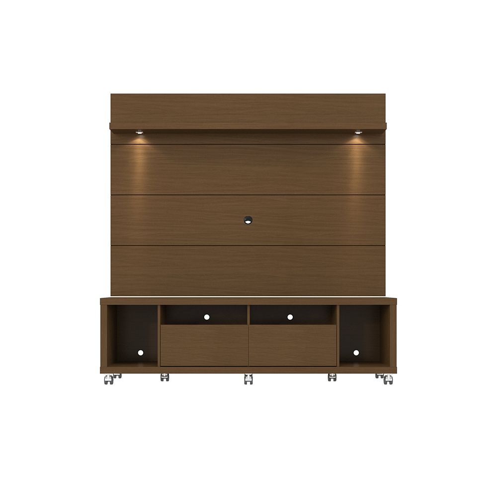 Manhattan Comfort Cabrini TV Stand and Floating Wall TV Panel with LED