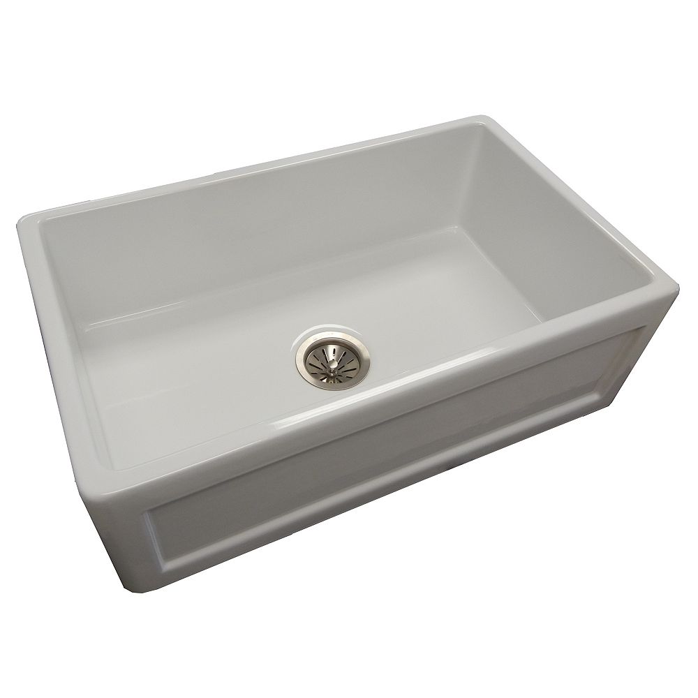 Wessan Fireclay Single Bowl Farmhouse Sink with Dual Front Capability 29.75 inch x 18 in